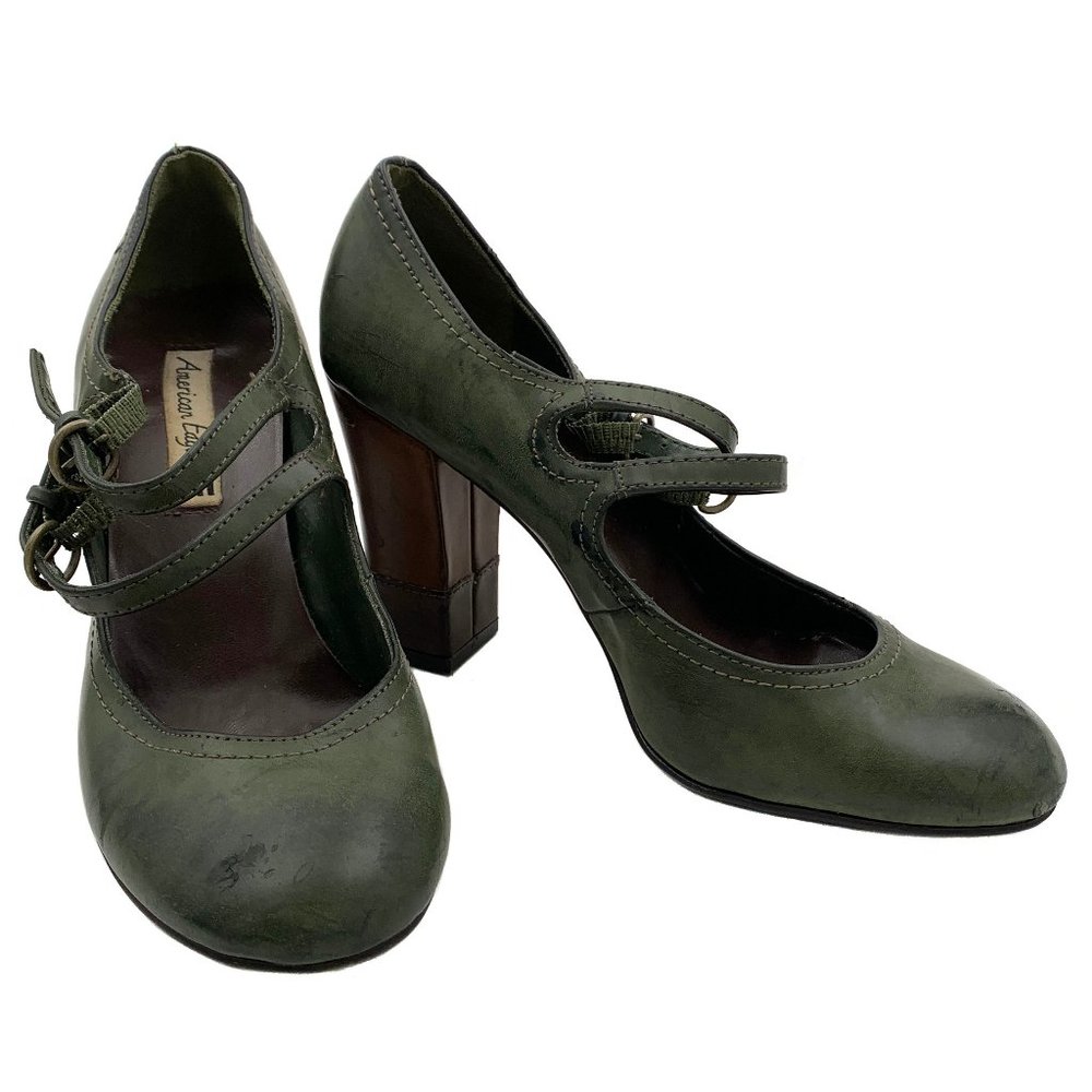 American Eagle Green Mary Jane Round Toe Heels in Size 8
